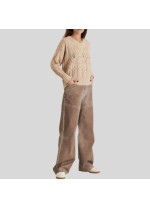 Широкі джинси Panicale Cashmere бежевого кольору 