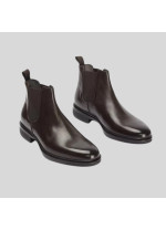 Коричневі челсі Corneliani з дрібнозернистої шкіри 